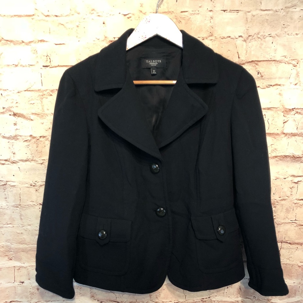 Talbots Two Button Black Short Jacket - Picture 1 of 8